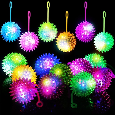 Резиновый TPR Flashing Spikey Bouncing Yoyo Toy Ball в многоцветных формах Отлично подходит для снятия стресса